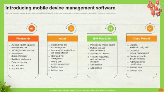 A La Carte Pricing Model Introducing Mobile Device Management Software Ppt Icon Designs Download