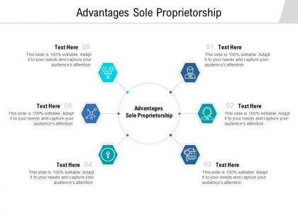 Advantages sole proprietorship ppt powerpoint presentation icon rules cpb
