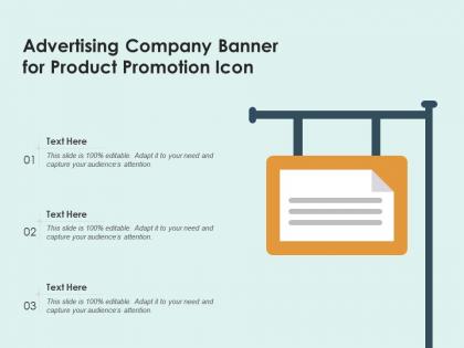 Advertising company banner for product promotion icon