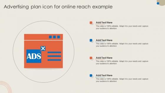 Advertising Plan Icon For Online Reach Example