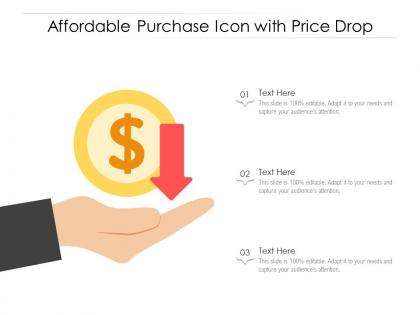 Affordable purchase icon with price drop