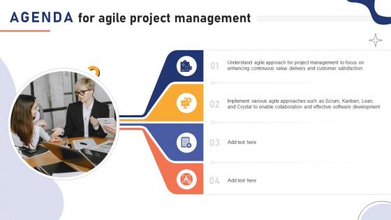 Agenda For Agile Project Management Ppt Icon Slide Portrait PM SS