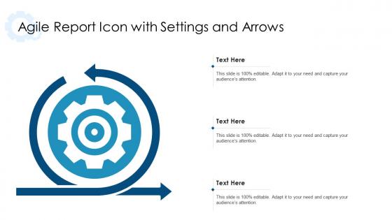 Agile report icon with settings and arrows