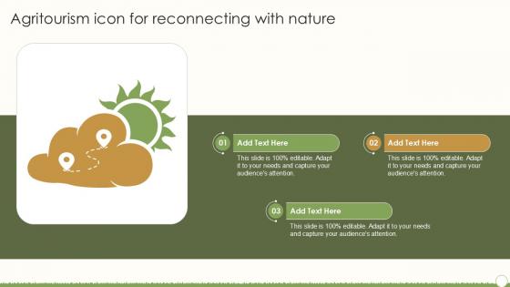 Agritourism Icon For Reconnecting With Nature PPT Template