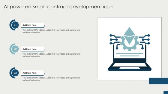 AI Powered Smart Contract Development Icon Ppt Slides