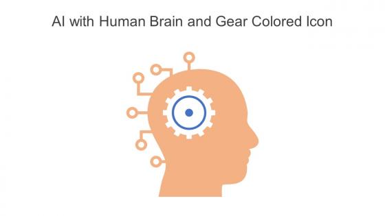 AI With Human Brain And Gear Colored Icon In Powerpoint Pptx Png And Editable Eps Format