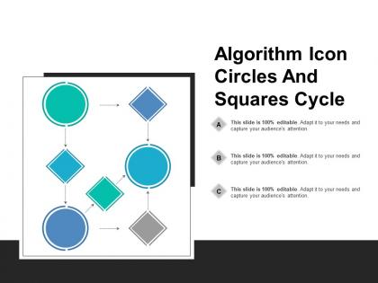 Algorithm icon circles and squares cycle