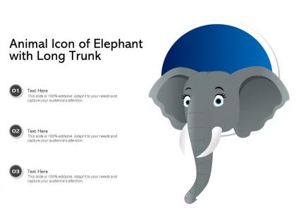 Animal icon of elephant with long trunk