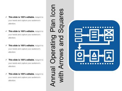 Annual operating plan icon with arrows and squares