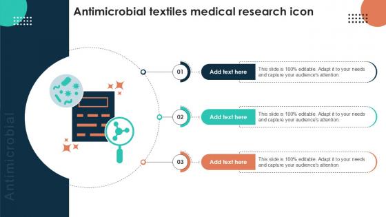 Antimicrobial Textiles Medical Research Icon Ppt Example