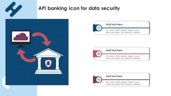 API Banking Icon For Data Security Ppt Slides