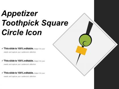 Appetizer toothpick square circle icon