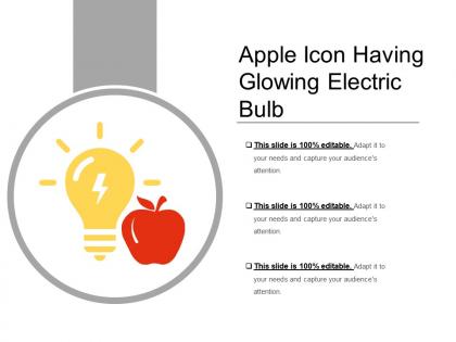 Apple icon having glowing electric bulb