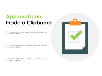 Approval icon inside a clipboard