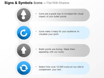 Arrow semicircle two way arrow ppt icons graphics