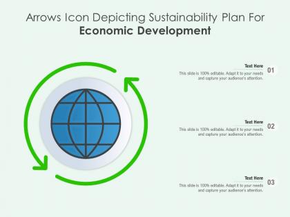 Arrows icon depicting sustainability plan for economic development