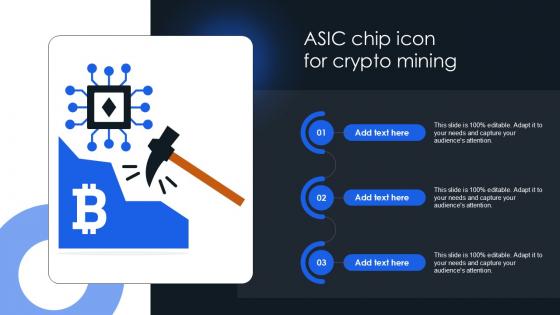 ASIC Chip Icon For Crypto Mining Ppt Example