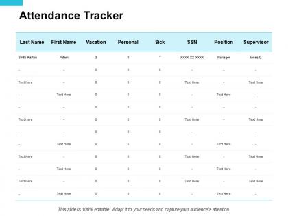 Attendance tracker vacation ppt powerpoint presentation pictures icons