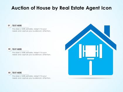 Auction of house by real estate agent icon