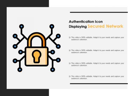 Authentication icon displaying secured network