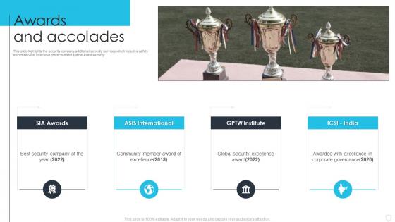 Awards And Accolades Manpower Security Services Company Profile Ppt Slides Icon