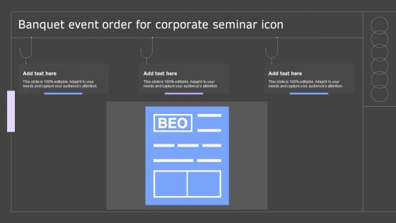 Banquet Event Order For Corporate Seminar Icon