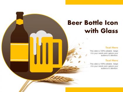 Beer bottle icon with glass