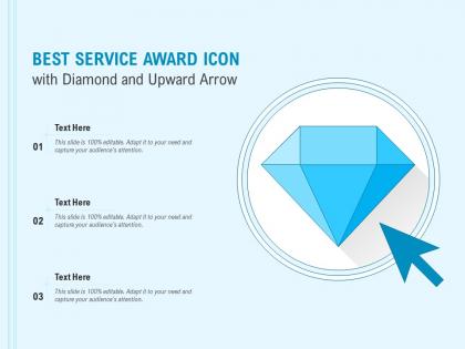 Best service award icon with diamond and upward arrow