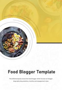 Bi fold food blogger template document report pdf ppt one pager