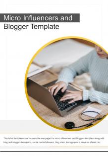Bi fold micro influencers and blogger template document report pdf ppt one pager