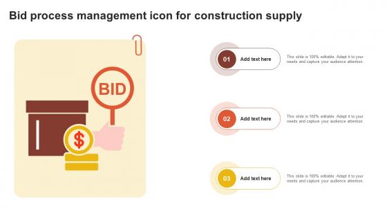 Bid Process Management Icon For Construction Supply
