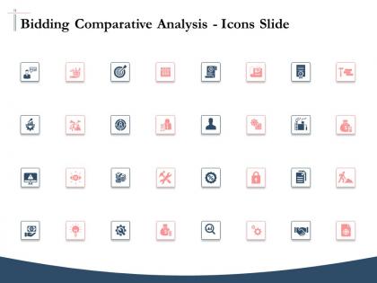 Bidding comparative analysis icons slide ppt powerpoint presentation ideas