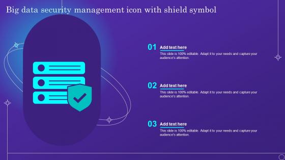 Big Data Security Management Icon With Shield Symbol