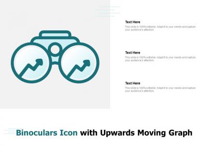 Binoculars icon with upwards moving graph