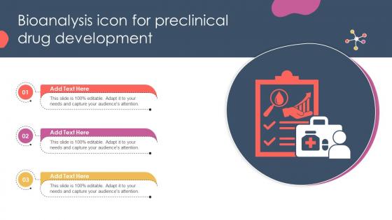 Bioanalysis Icon For Preclinical Drug Development Ppt Presentation