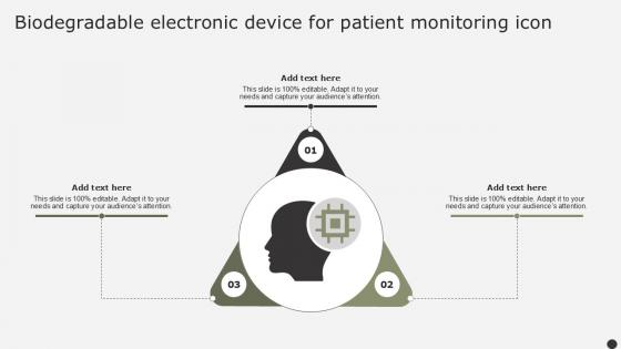 Biodegradable Electronic Device For Patient Monitoring Icon Ppt Slides