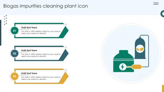 Biogas Impurities Cleaning Plant Icon Ppt Presentation