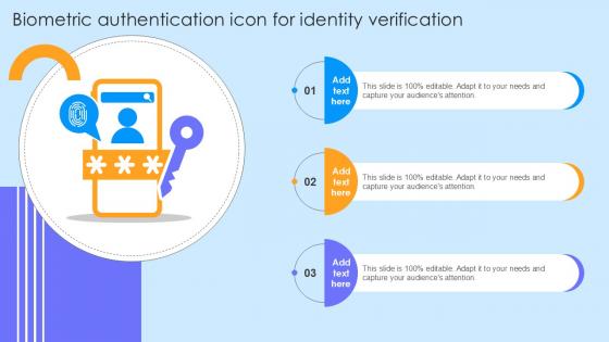 Biometric Authentication Icon For Identity Verification Ppt Sample