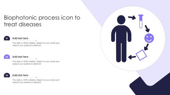 Biophotonic Process Icon To Treat Diseases Ppt Presentation