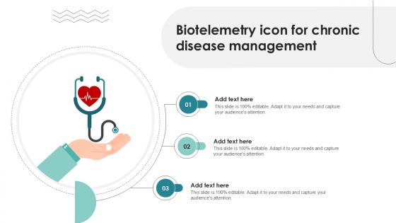 Biotelemetry Icon For Chronic Disease Management Ppt Example