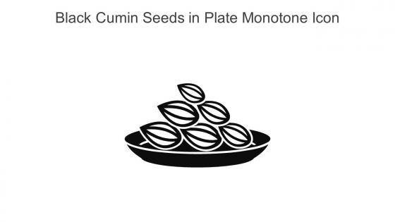 Black Cumin Seeds In Plate Monotone Icon In Powerpoint Pptx Png And Editable Eps Format