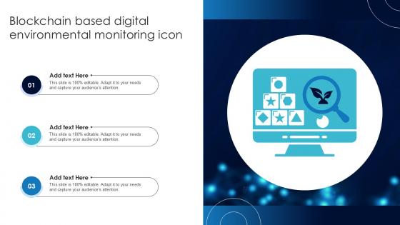 Blockchain Based Digital Environmental Monitoring Icon Ppt Powerpoint