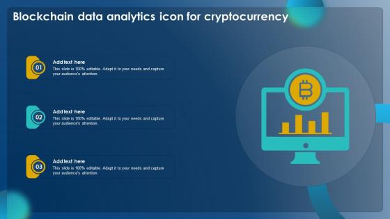 Blockchain Data Analytics Icon For Cryptocurrency