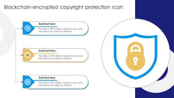 Blockchain Encrypted Copyright Protection Icon