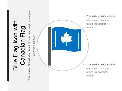 Blue flag icon with canadian flag