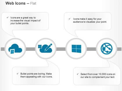 Bn windows pencil with clouds globe ppt icons graphics