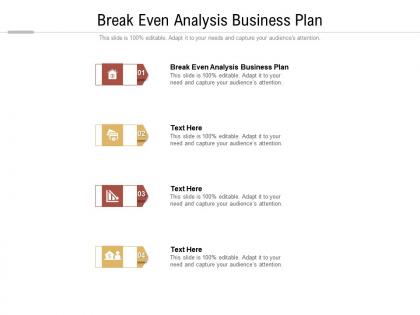 Break even analysis business plan ppt powerpoint presentation gallery icon cpb