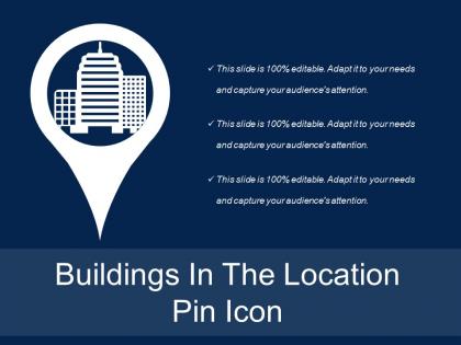 Buildings in the location pin icon