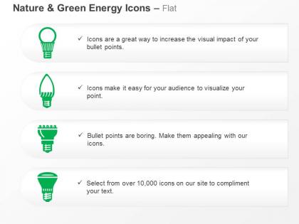 Bulb cfl green energy sources ppt icons graphics