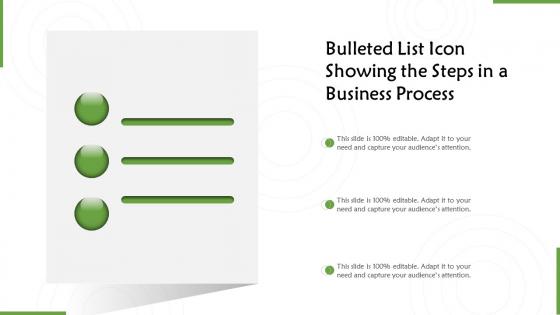 Bulleted list icon showing the steps in a business process